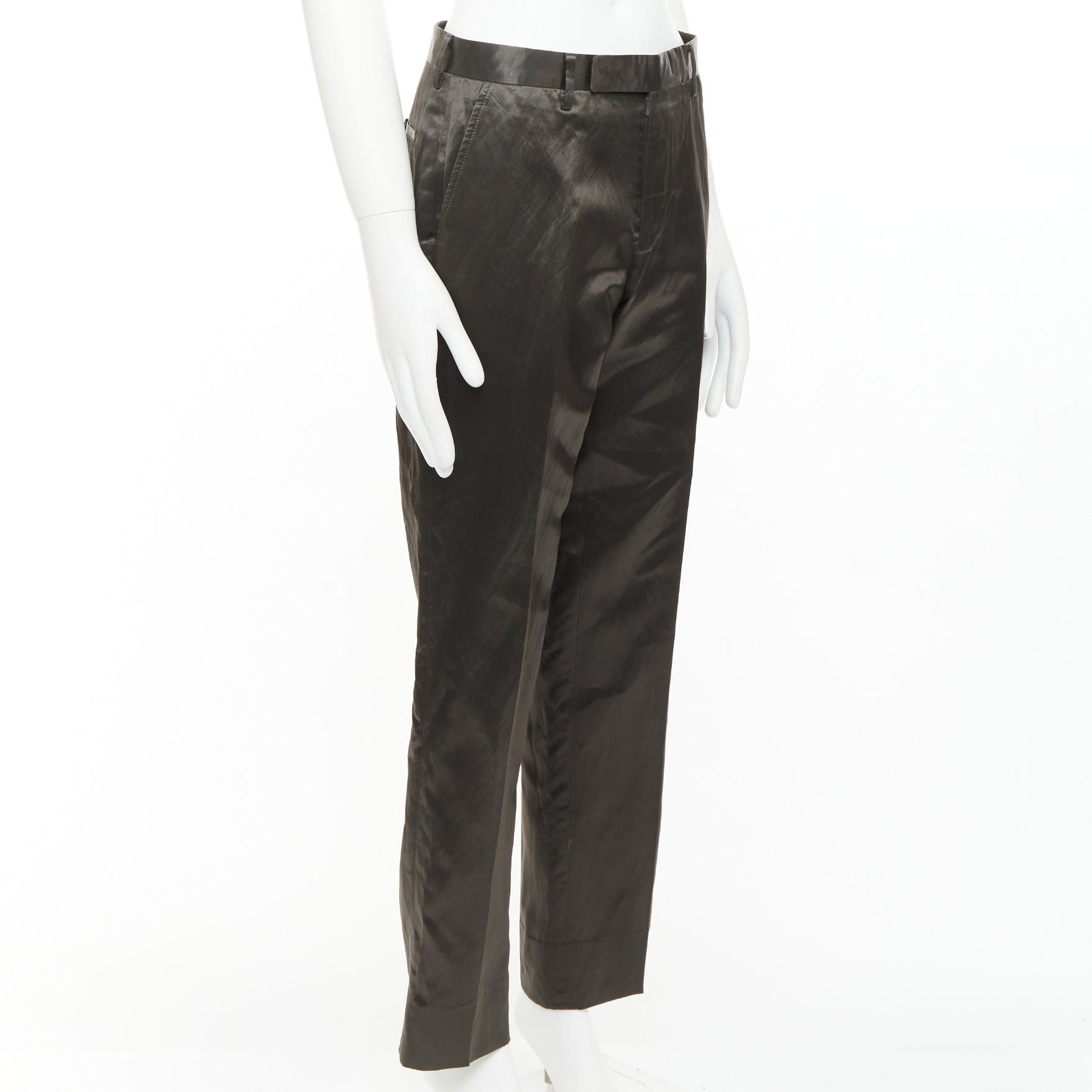 Lanvin LANVIN bronze cupro blend silky high waist cropped dress wide pants FR46 S Size US 28 / EU 44 - 3 Thumbnail