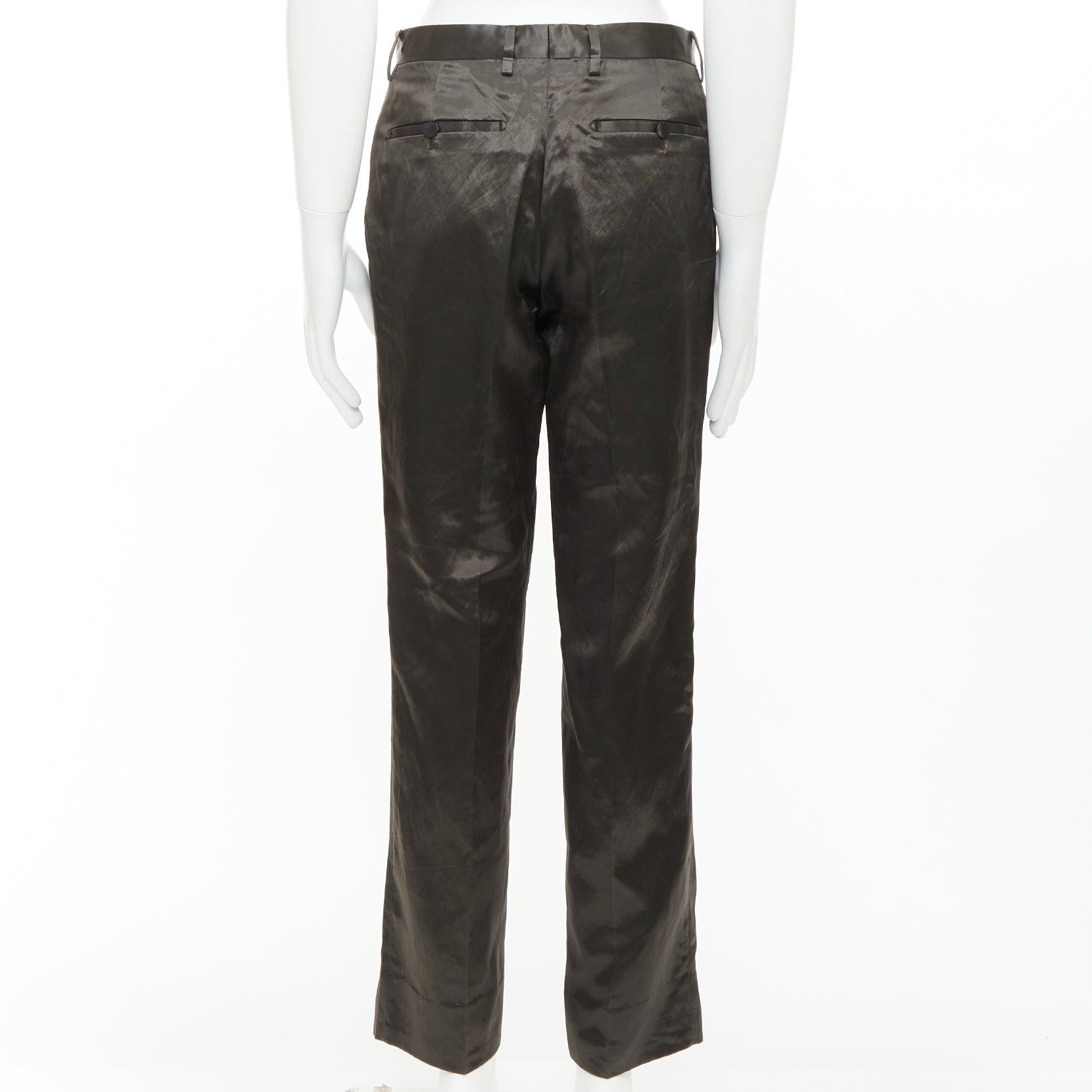 Lanvin LANVIN bronze cupro blend silky high waist cropped dress wide pants FR46 S Size US 28 / EU 44 - 5 Thumbnail