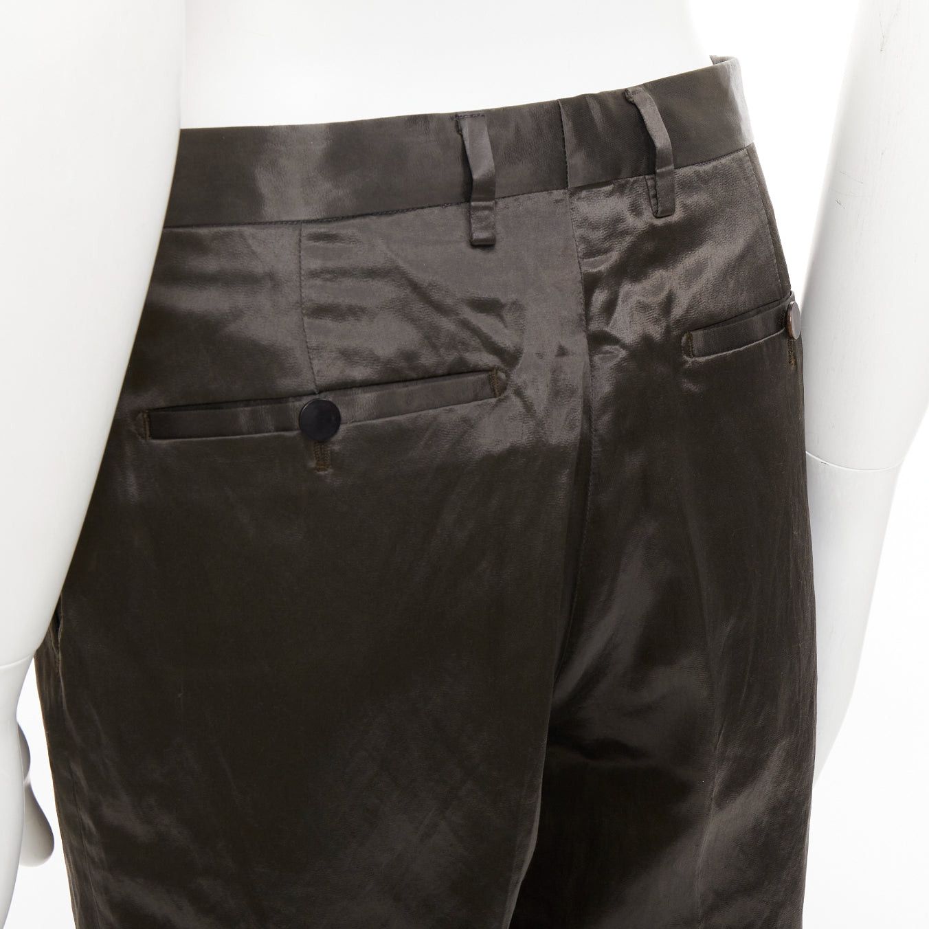 Lanvin LANVIN bronze cupro blend silky high waist cropped dress wide pants FR46 S Size US 28 / EU 44 - 7 Thumbnail