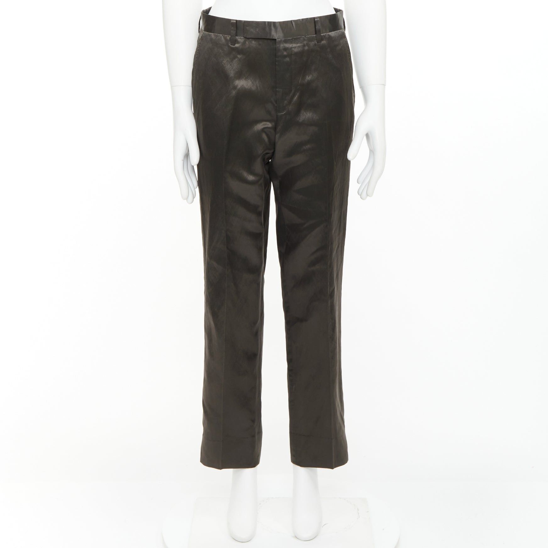 Lanvin LANVIN bronze cupro blend silky high waist cropped dress wide pants FR46 S Size US 28 / EU 44 - 9 Thumbnail