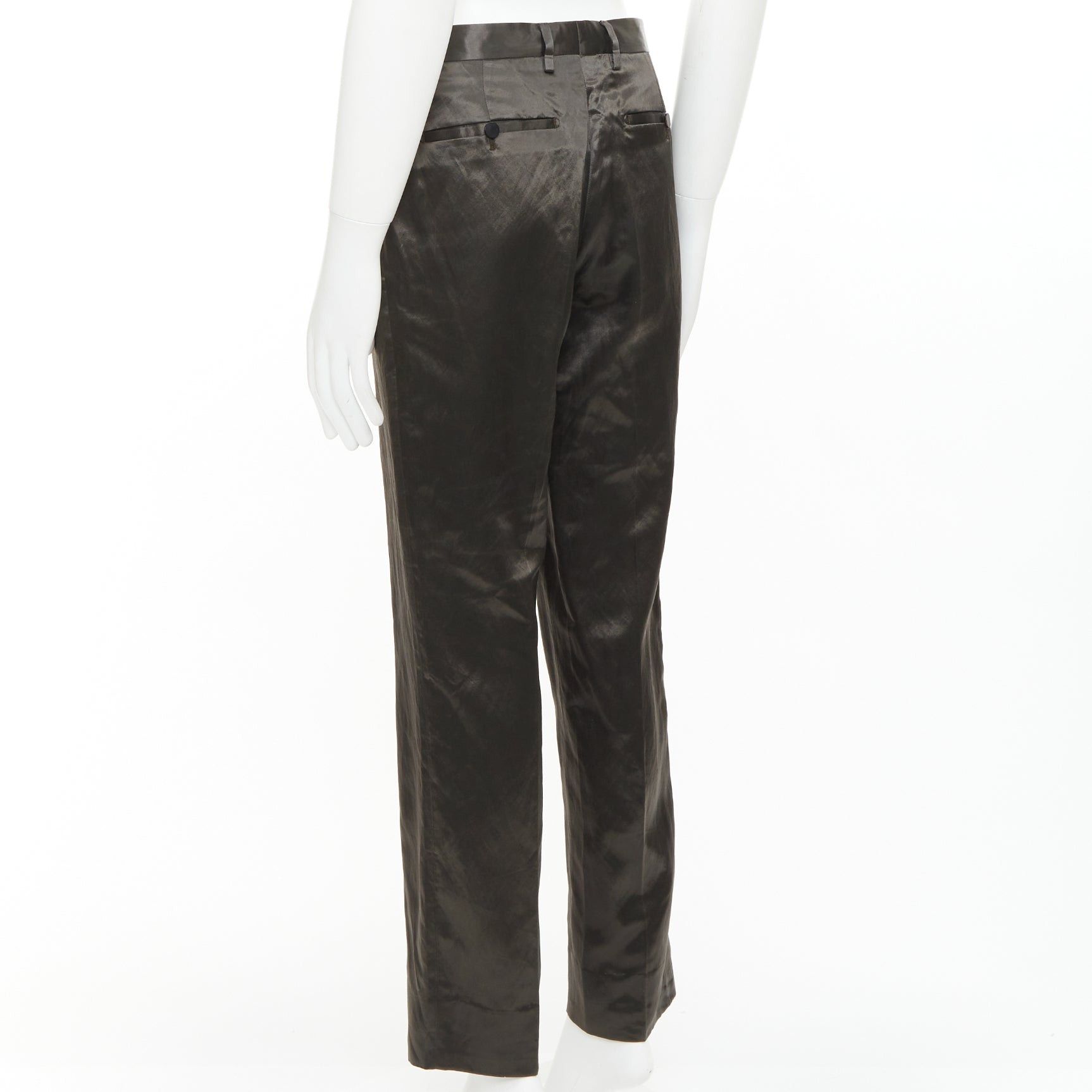 Lanvin LANVIN bronze cupro blend silky high waist cropped dress wide pants FR46 S Size US 28 / EU 44 - 6 Thumbnail