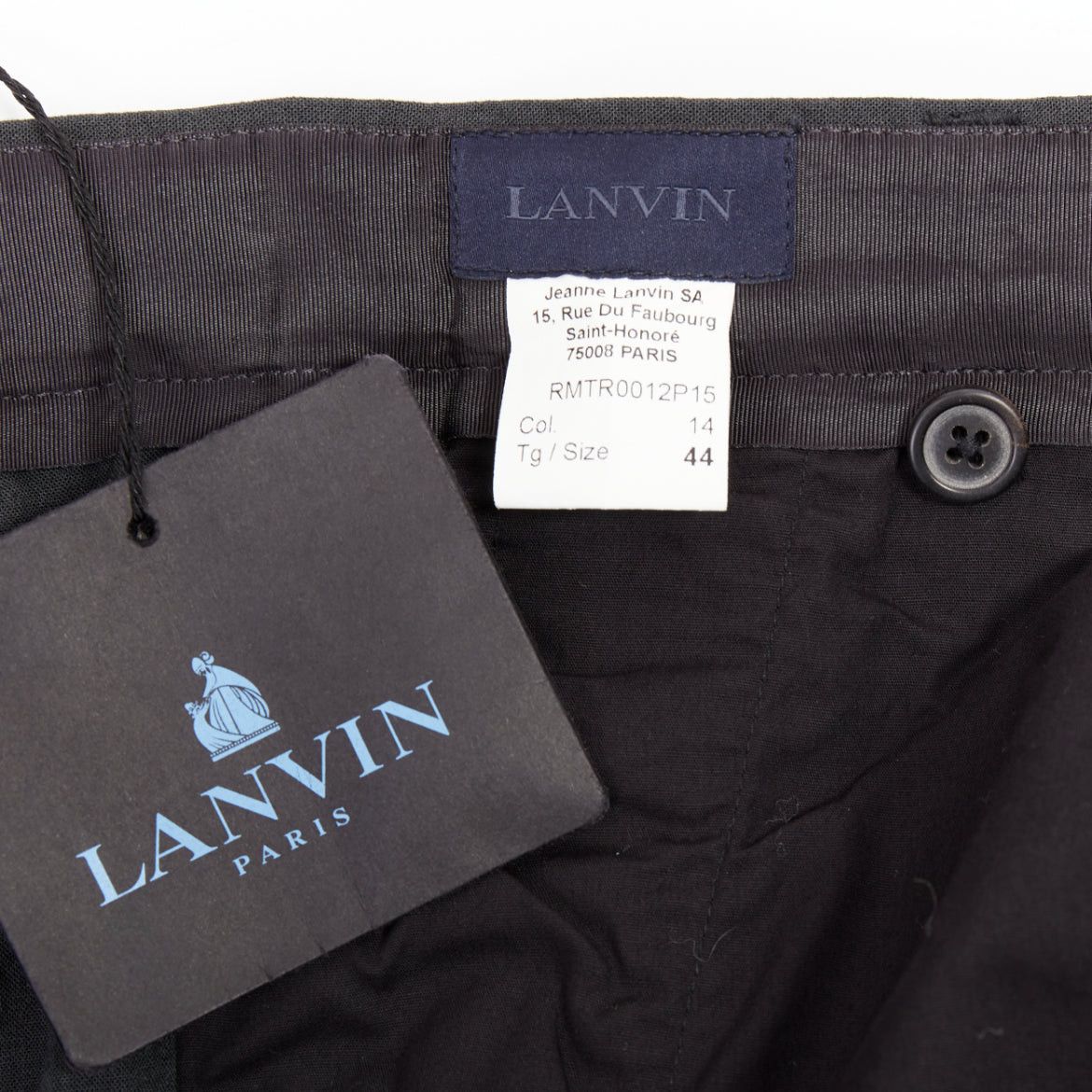 Lanvin LANVIN grey viscose virgin wool pleated front drop crotch trousers FR44 XS Size US 26 / EU 42 - 8 Thumbnail