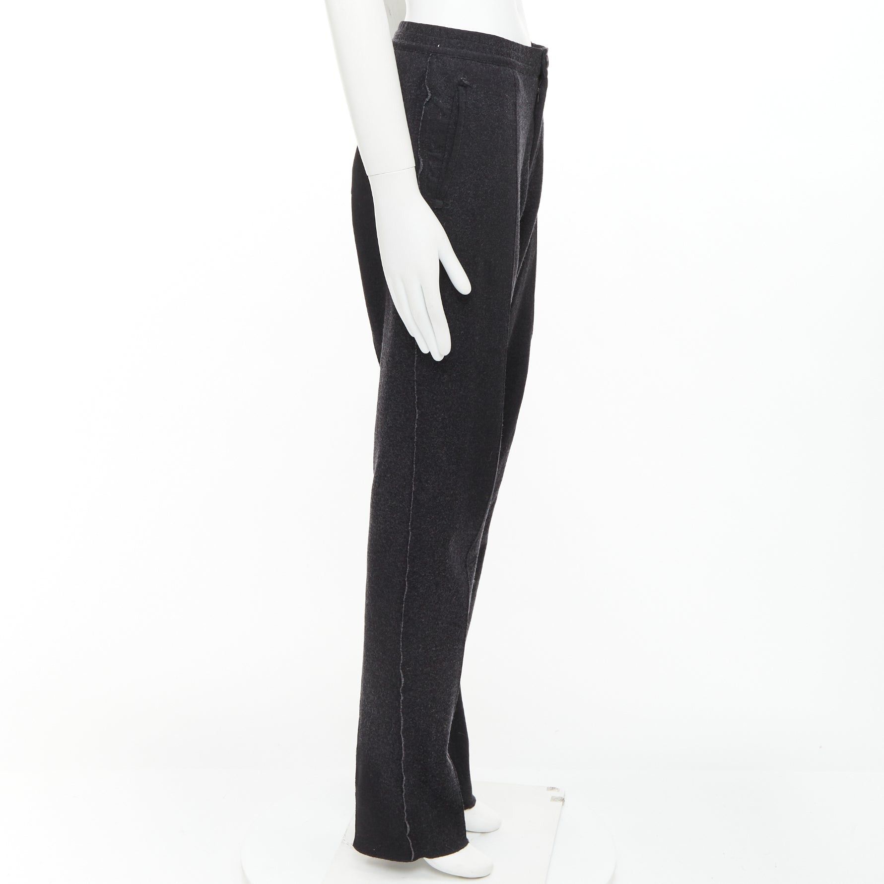 Lanvin LANVIN grey wool blend raw edge elastic waistband jogger pants FR46 S Size US 28 / EU 44 - 4 Thumbnail