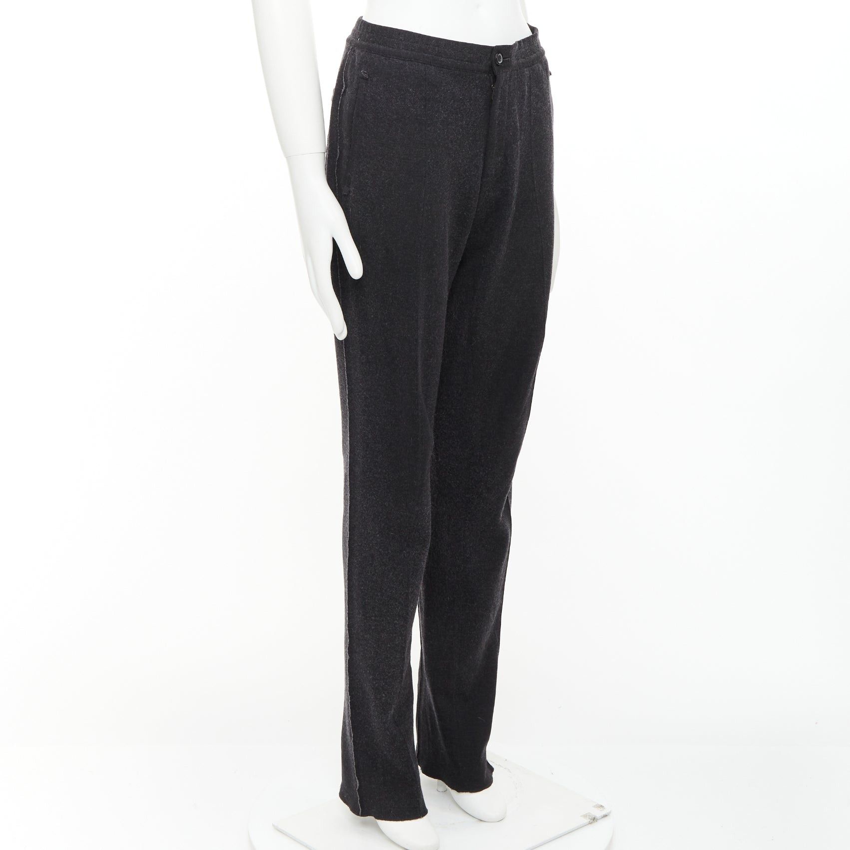 Lanvin LANVIN grey wool blend raw edge elastic waistband jogger pants FR46 S Size US 28 / EU 44 - 3 Thumbnail