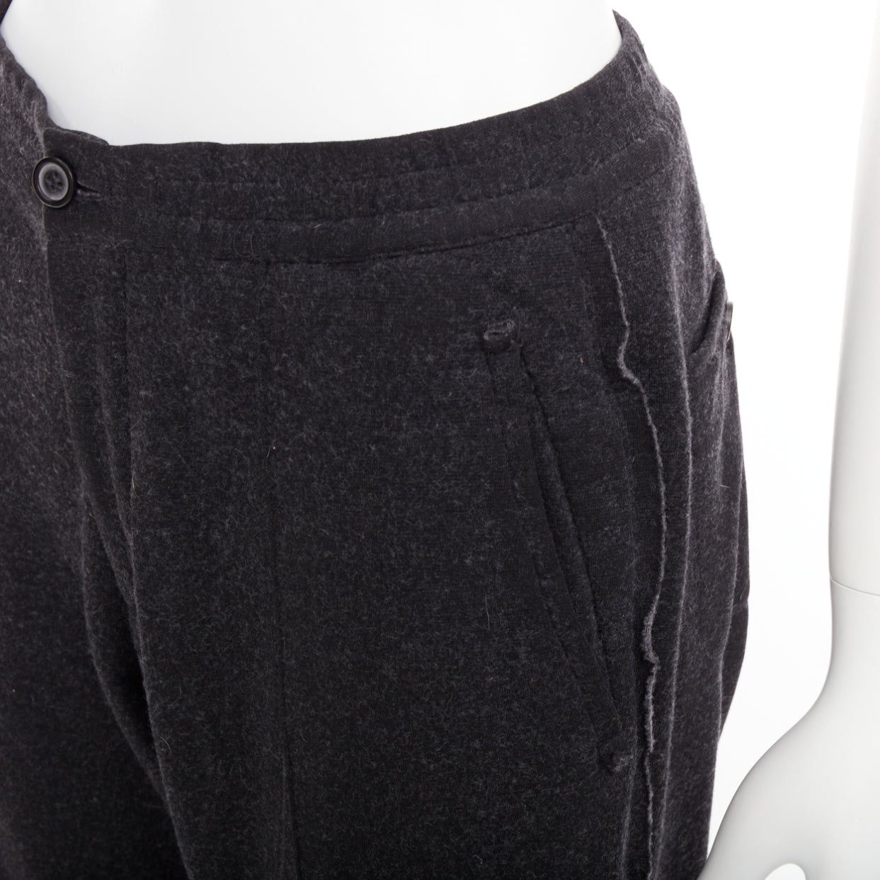 Lanvin LANVIN grey wool blend raw edge elastic waistband jogger pants FR46 S Size US 28 / EU 44 - 2 Thumbnail
