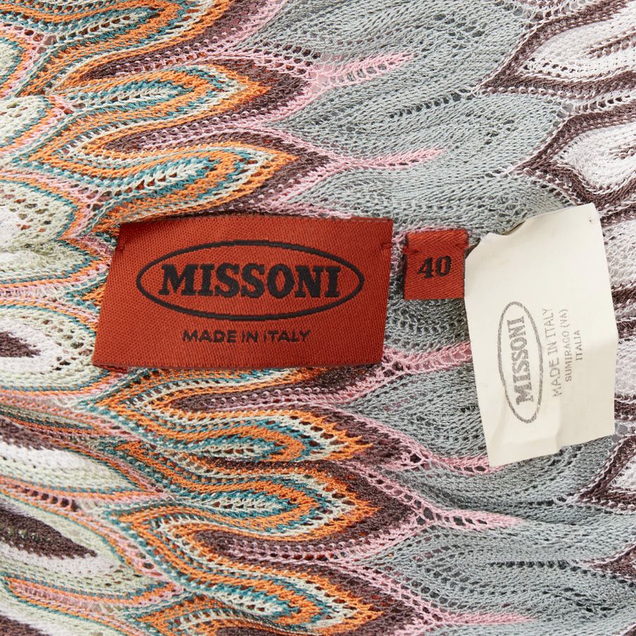 Missoni MISSONI multicolor wavey pattern fabric knitted brown leather wrap belt IT40 S Size ONE SIZE - 8 Thumbnail