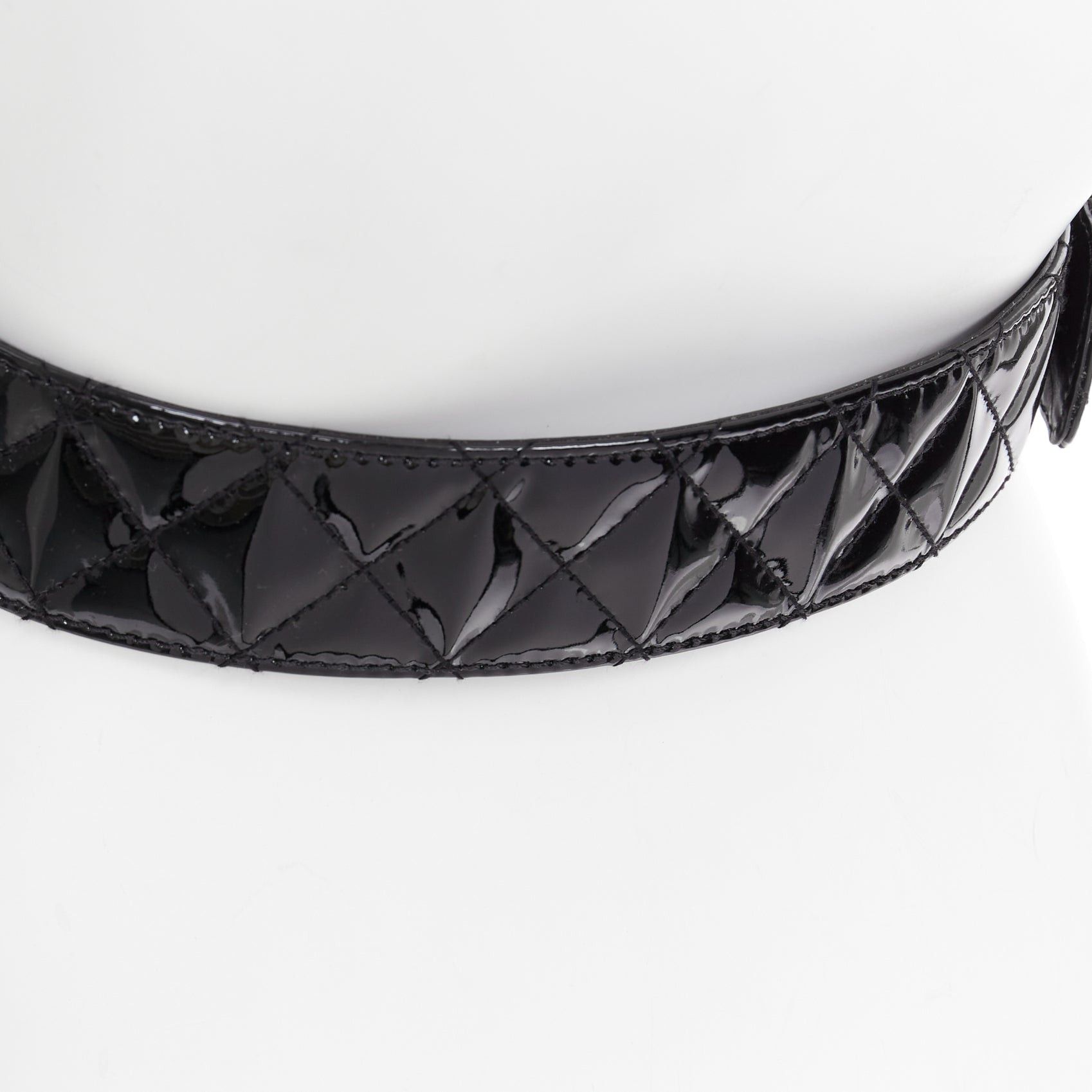 Burberry BURBERRY black patent leather diamond quilted rectangular buckle belt 75cm Size ONE SIZE - 7 Thumbnail