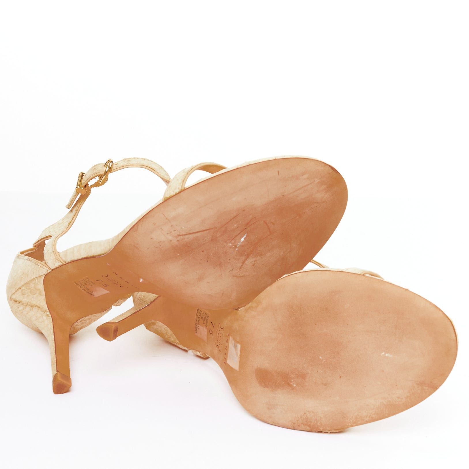 Other AERIN nude scaled leather gold buckle t strap open toe sandals US7.5 EU37.5 Size US 7.5 / IT 37.5 - 11 Thumbnail