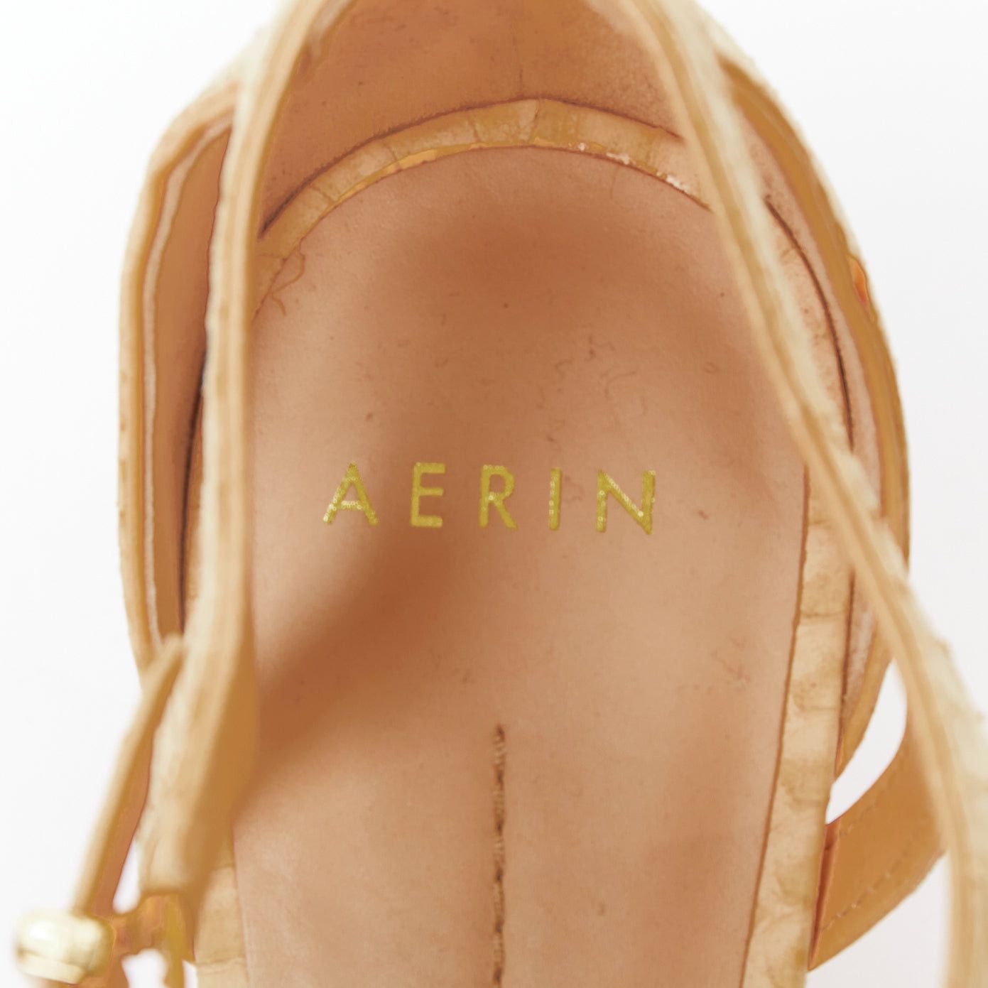 Other AERIN nude scaled leather gold buckle t strap open toe sandals US7.5 EU37.5 Size US 7.5 / IT 37.5 - 9 Thumbnail