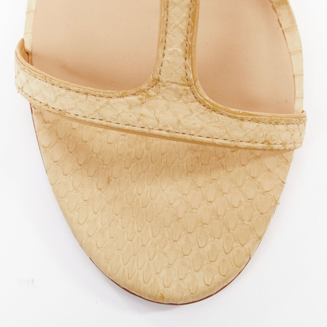 Other AERIN nude scaled leather gold buckle t strap open toe sandals US7.5 EU37.5 Size US 7.5 / IT 37.5 - 6 Thumbnail