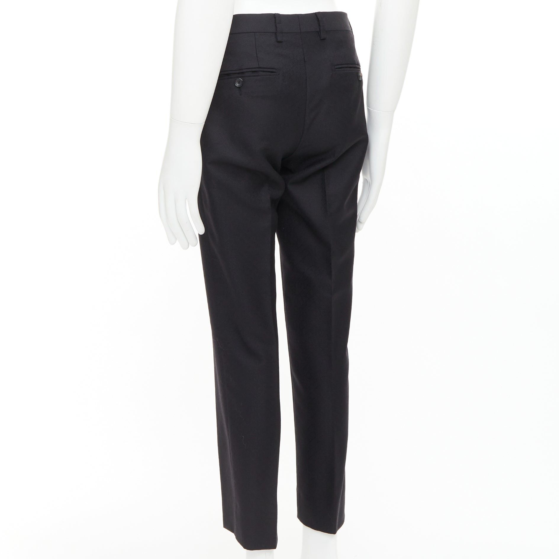Dolce & Gabbana DOLCE GABBANA black wool mohair scaled pattern jacquard cropped trousers IT44 XS Size US 26 / EU 42 - 6 Thumbnail