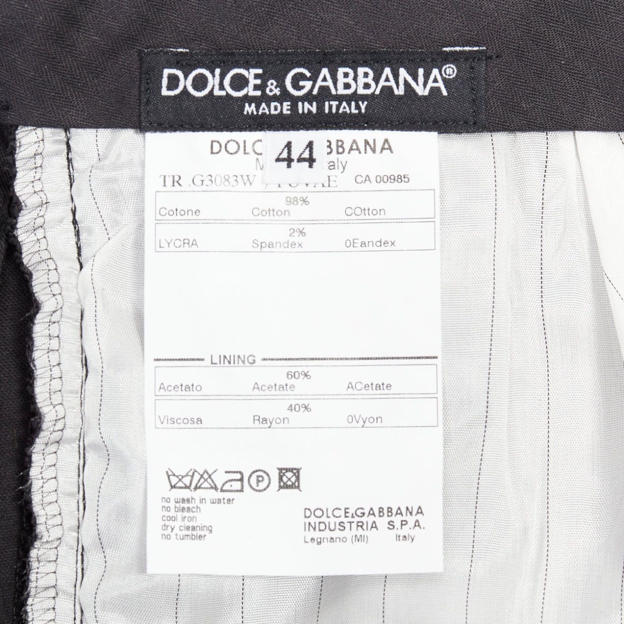 Dolce & Gabbana DOLCE GABBANA black cotton blend velvet satin trim tuxedo pants IT44 XS Size US 26 / EU 42 - 8 Thumbnail