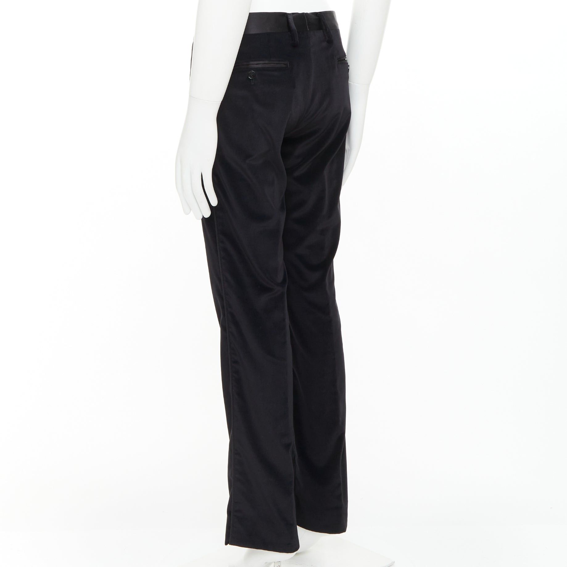 Dolce & Gabbana DOLCE GABBANA black cotton blend velvet satin trim tuxedo pants IT44 XS Size US 26 / EU 42 - 6 Thumbnail