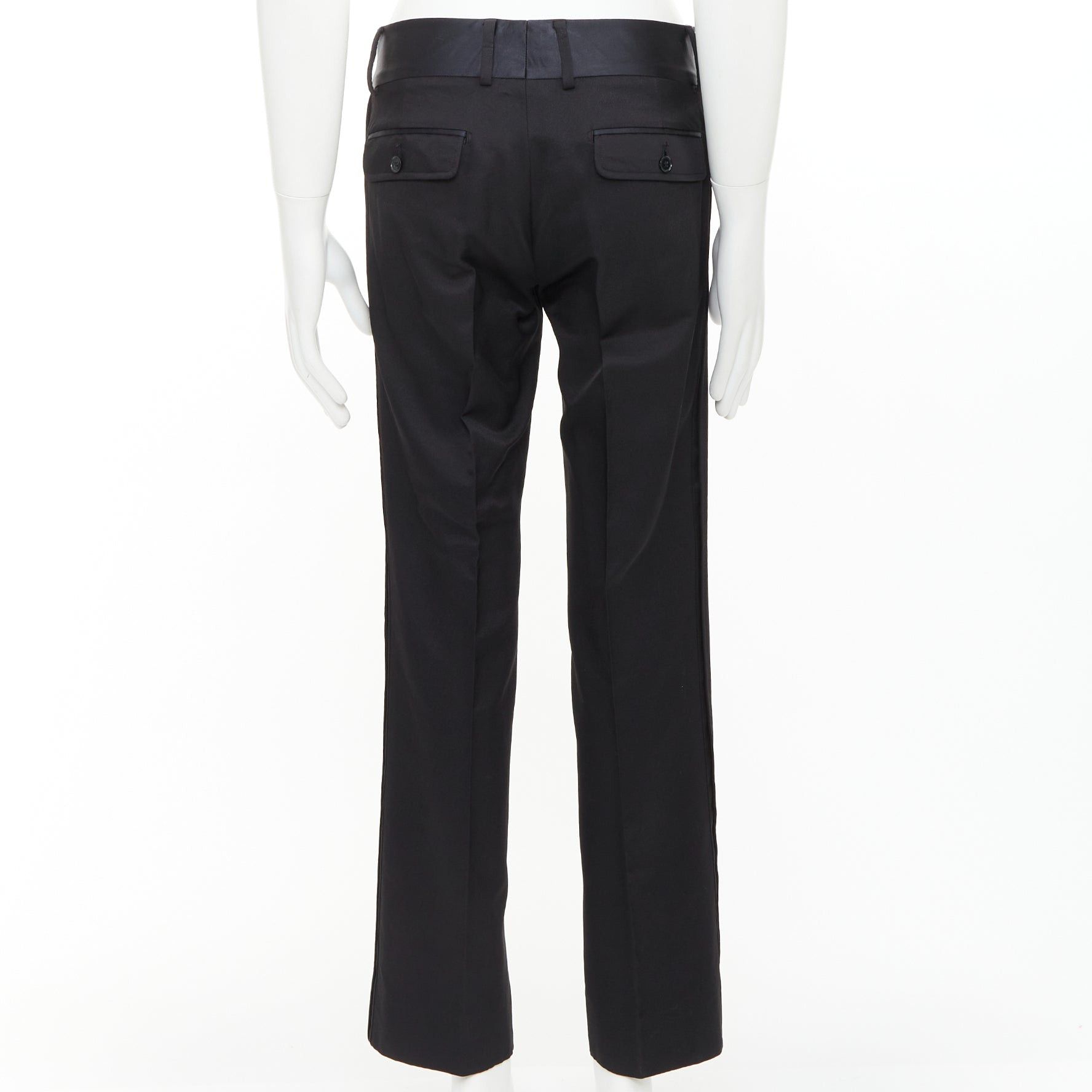Dolce & Gabbana DOLCE GABBANA black virgin wool blend satin waist tuxedo pants IT44 XS Size US 26 / EU 42 - 5 Thumbnail