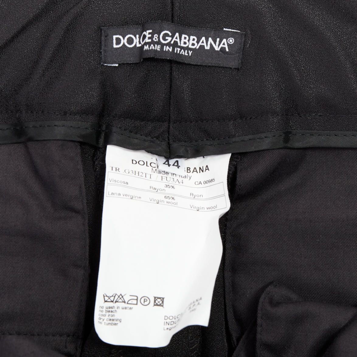Dolce & Gabbana DOLCE GABBANA black virgin wool blend satin waist tuxedo pants IT44 XS Size US 26 / EU 42 - 8 Thumbnail