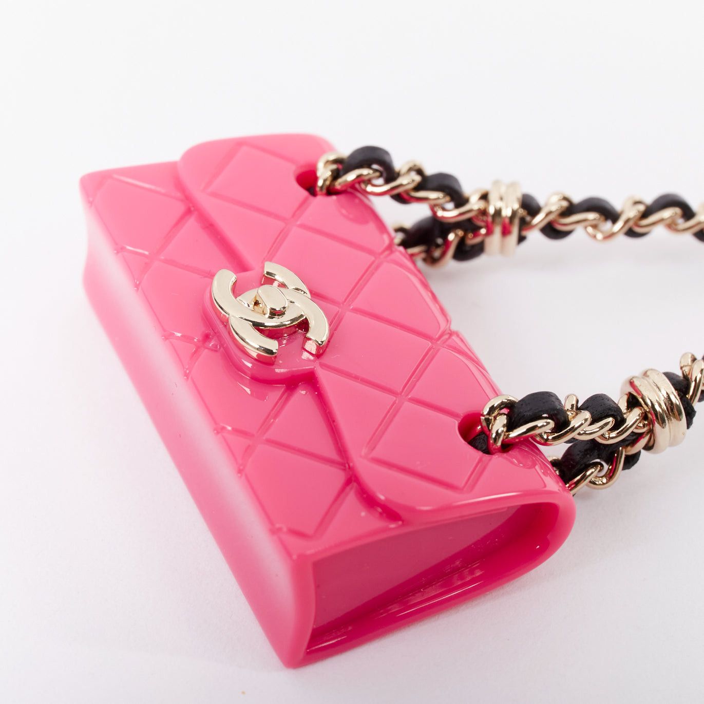 Chanel CHANEL Icon hot pink mini flap bag gold CC logo chain lobster clasp charm Size ONE SIZE - 3 Thumbnail