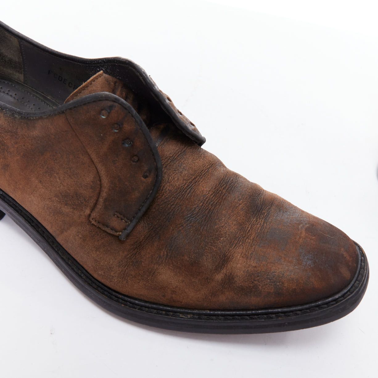 Lanvin LANVIN brown distressed brushed leather slip on laceless brogues UK5 EU38 Size US 5 / EU 37 - 7 Thumbnail