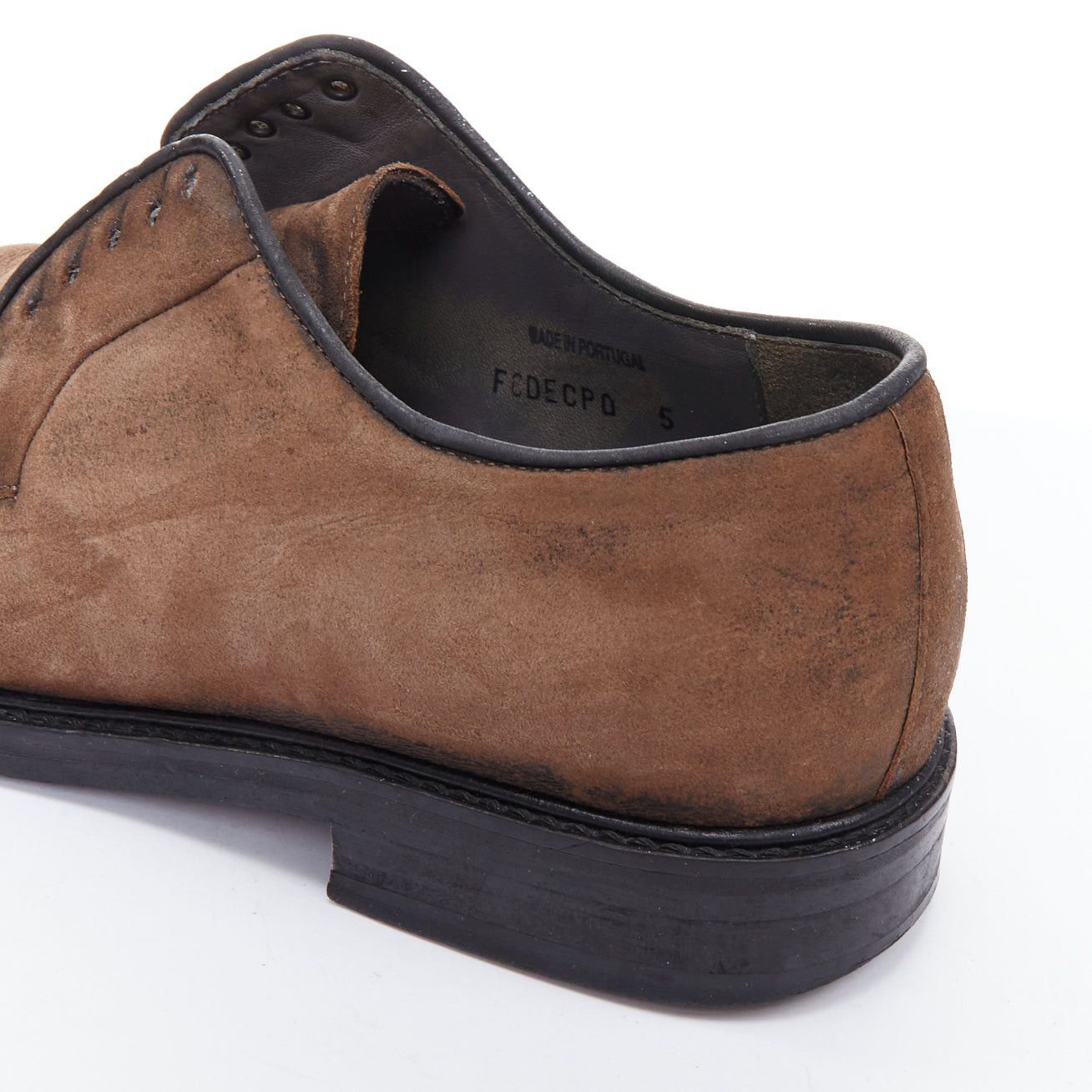 Lanvin LANVIN brown distressed brushed leather slip on laceless brogues UK5 EU38 Size US 5 / EU 37 - 8 Thumbnail