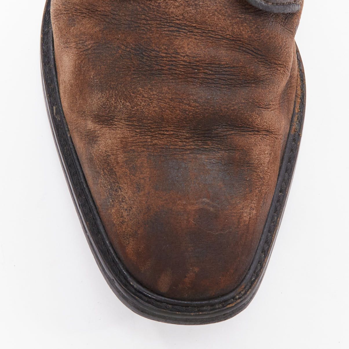 Lanvin LANVIN brown distressed brushed leather slip on laceless brogues UK5 EU38 Size US 5 / EU 37 - 6 Thumbnail