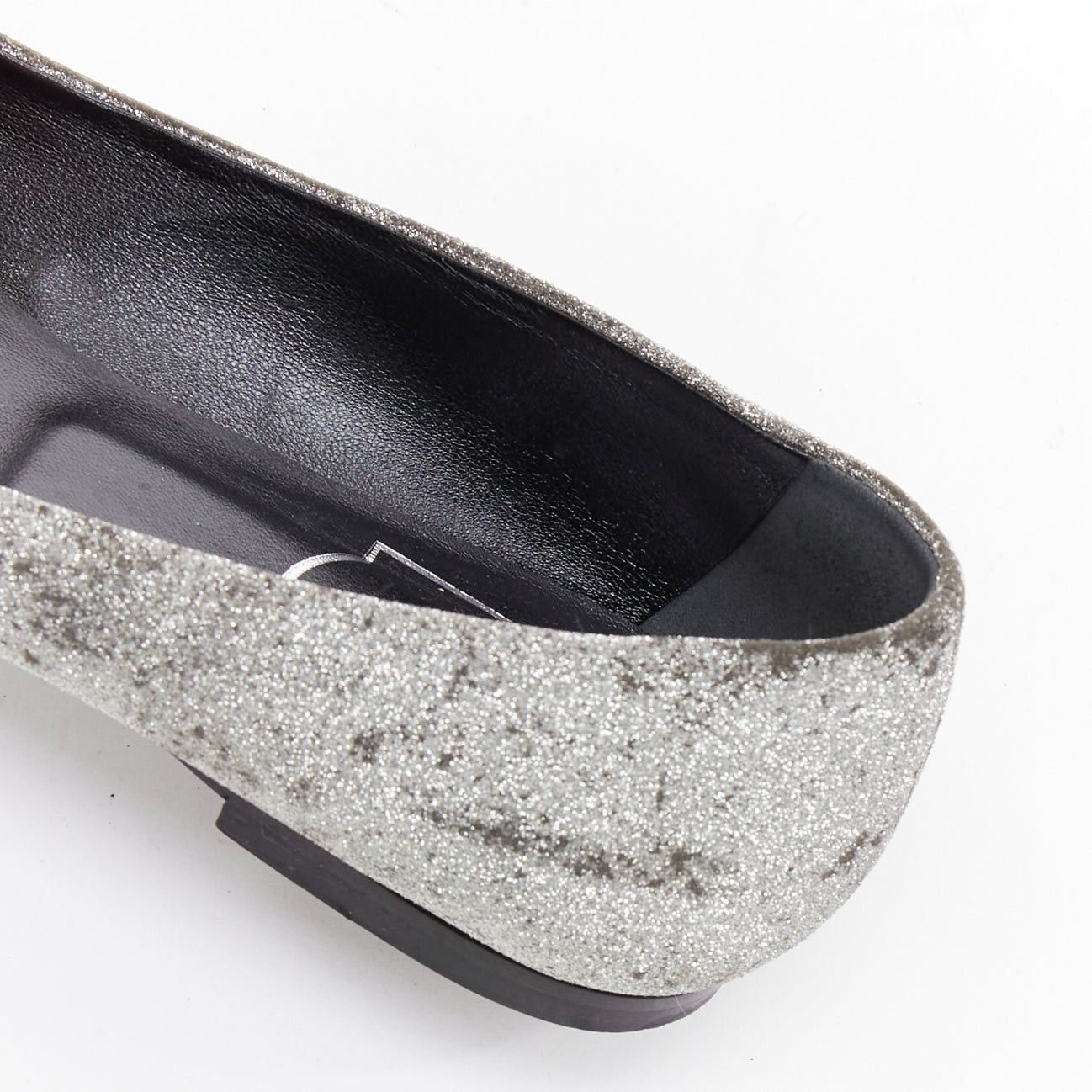 Roger Vivier ROGER VIVIER silver glitter crystal buckle pointy toe ballerina flats EU37 Size US 7 / IT 37 - 8 Thumbnail
