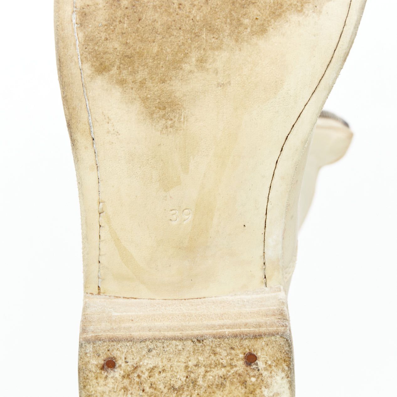 Guidi GUIDI cream full grain leather silver front zip combat boots EU39 Size US 9 / IT 39 - 9 Thumbnail