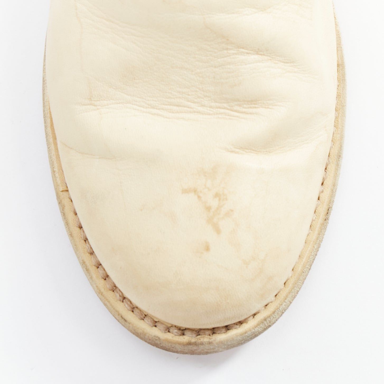 Guidi GUIDI cream full grain leather silver front zip combat boots EU39 Size US 9 / IT 39 - 6 Thumbnail