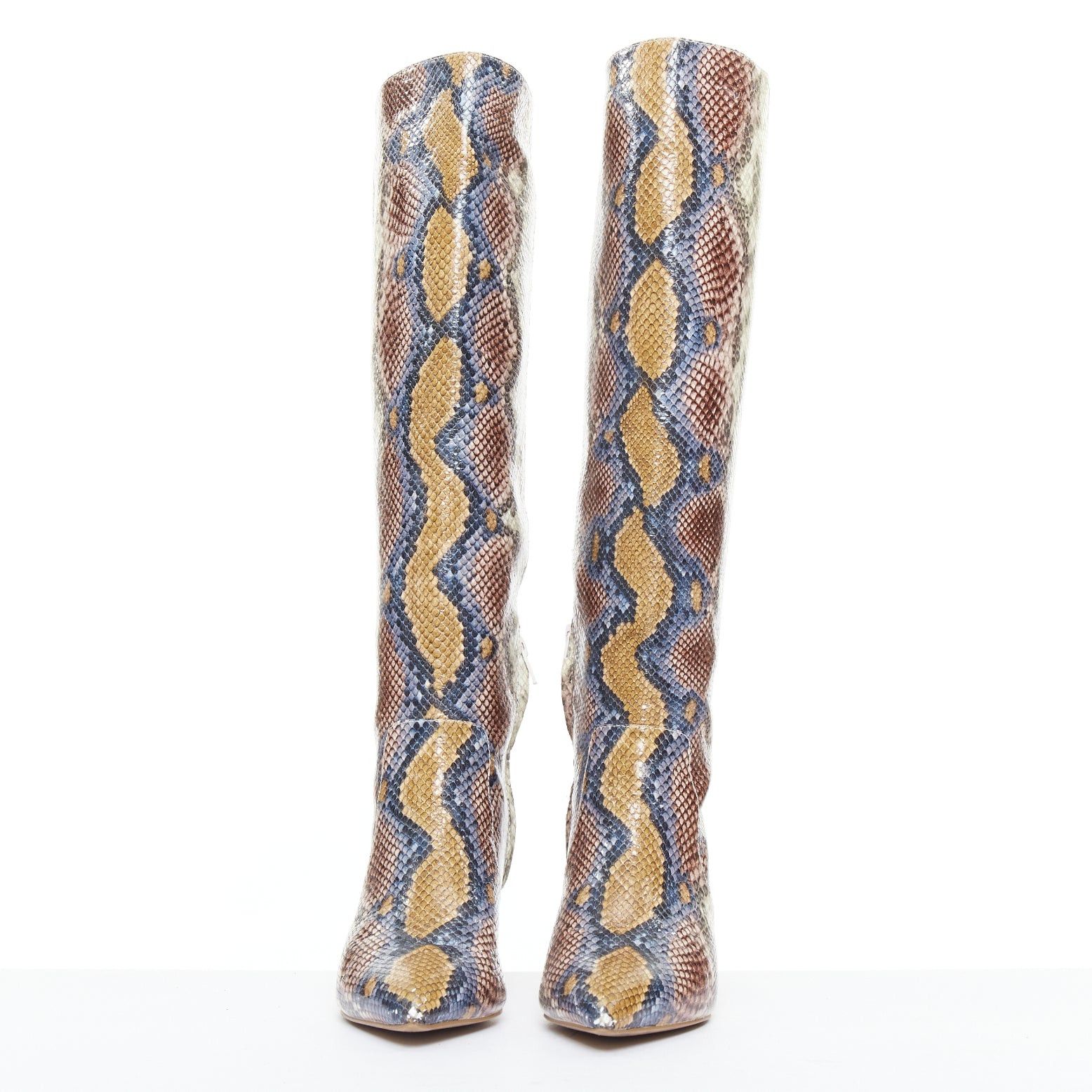 Kurt Geiger KURT GEIGER Briya beige cream scaled leather print tall mid boots EU36 Size US 6 / IT 36 - 3 Thumbnail