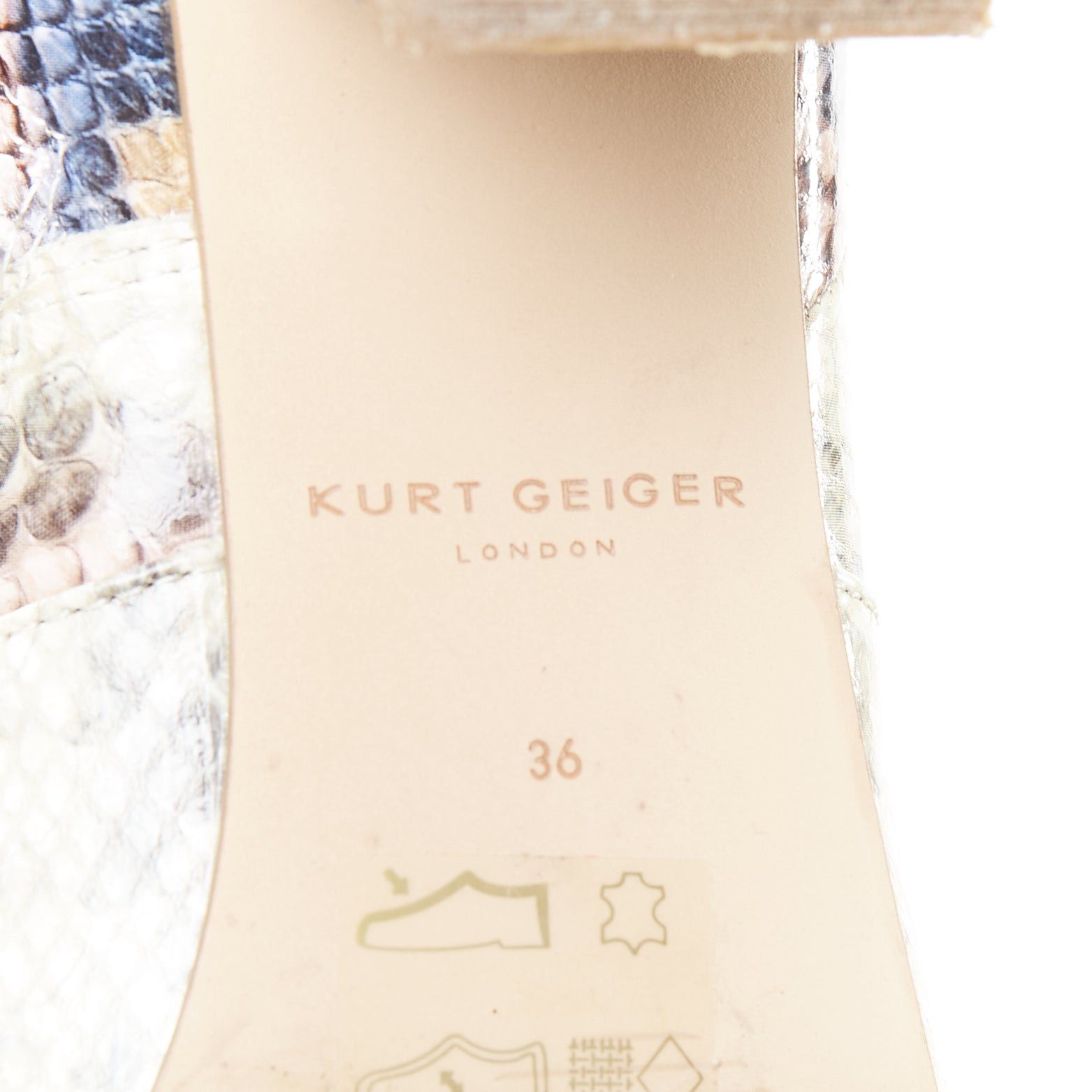 Kurt Geiger KURT GEIGER Briya beige cream scaled leather print tall mid boots EU36 Size US 6 / IT 36 - 11 Thumbnail