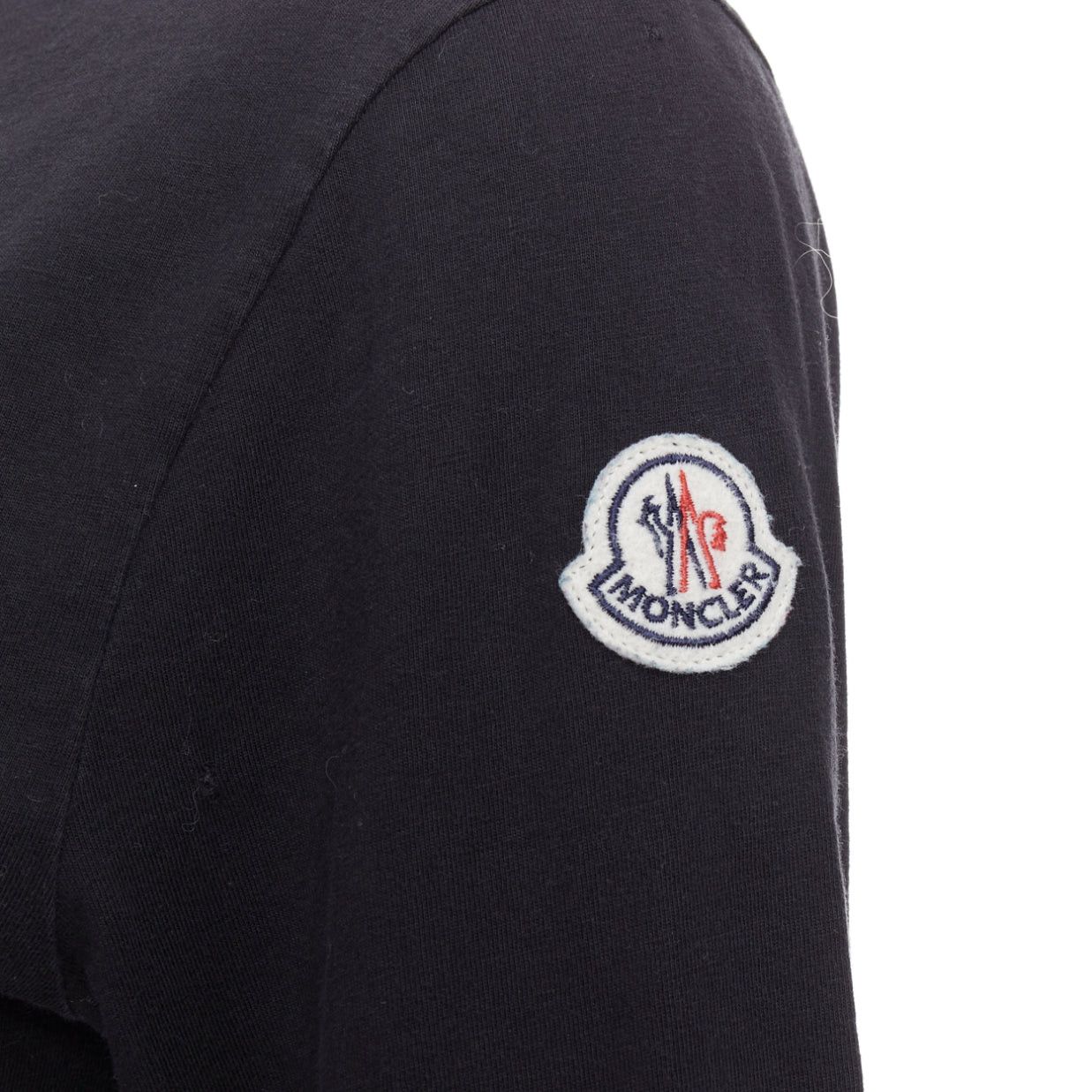 Moncler MONCLER red grey painted graphic black logo long sleeve tshirt Size S / US 4 / IT 40 - 2 Thumbnail