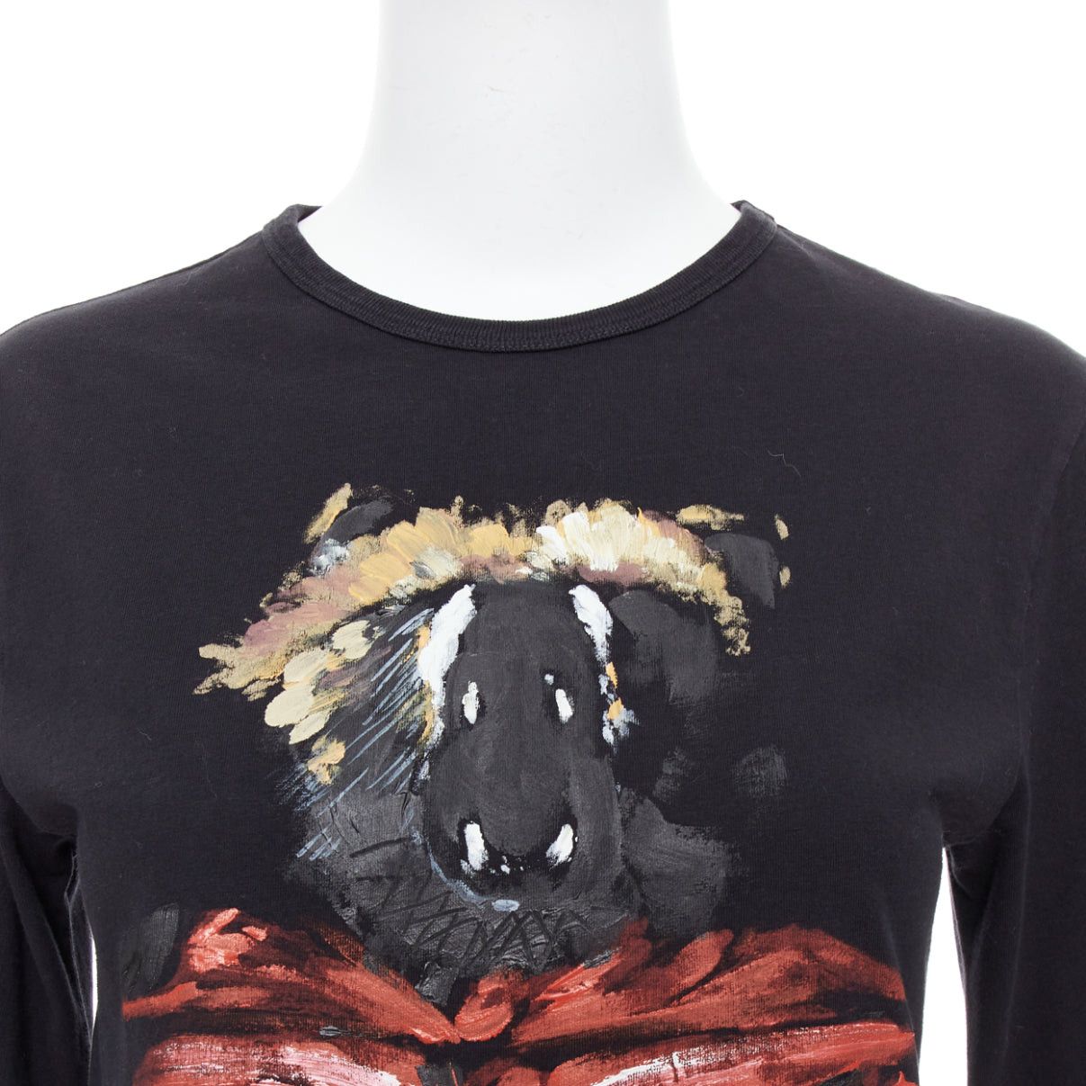 Moncler MONCLER red grey painted graphic black logo long sleeve tshirt Size S / US 4 / IT 40 - 7 Thumbnail