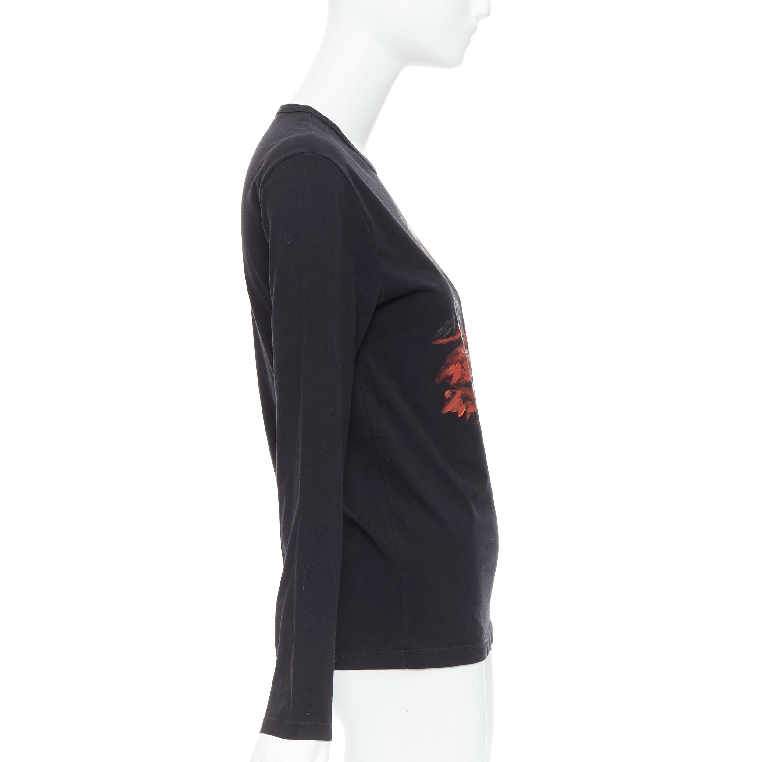 Moncler MONCLER red grey painted graphic black logo long sleeve tshirt Size S / US 4 / IT 40 - 4 Thumbnail