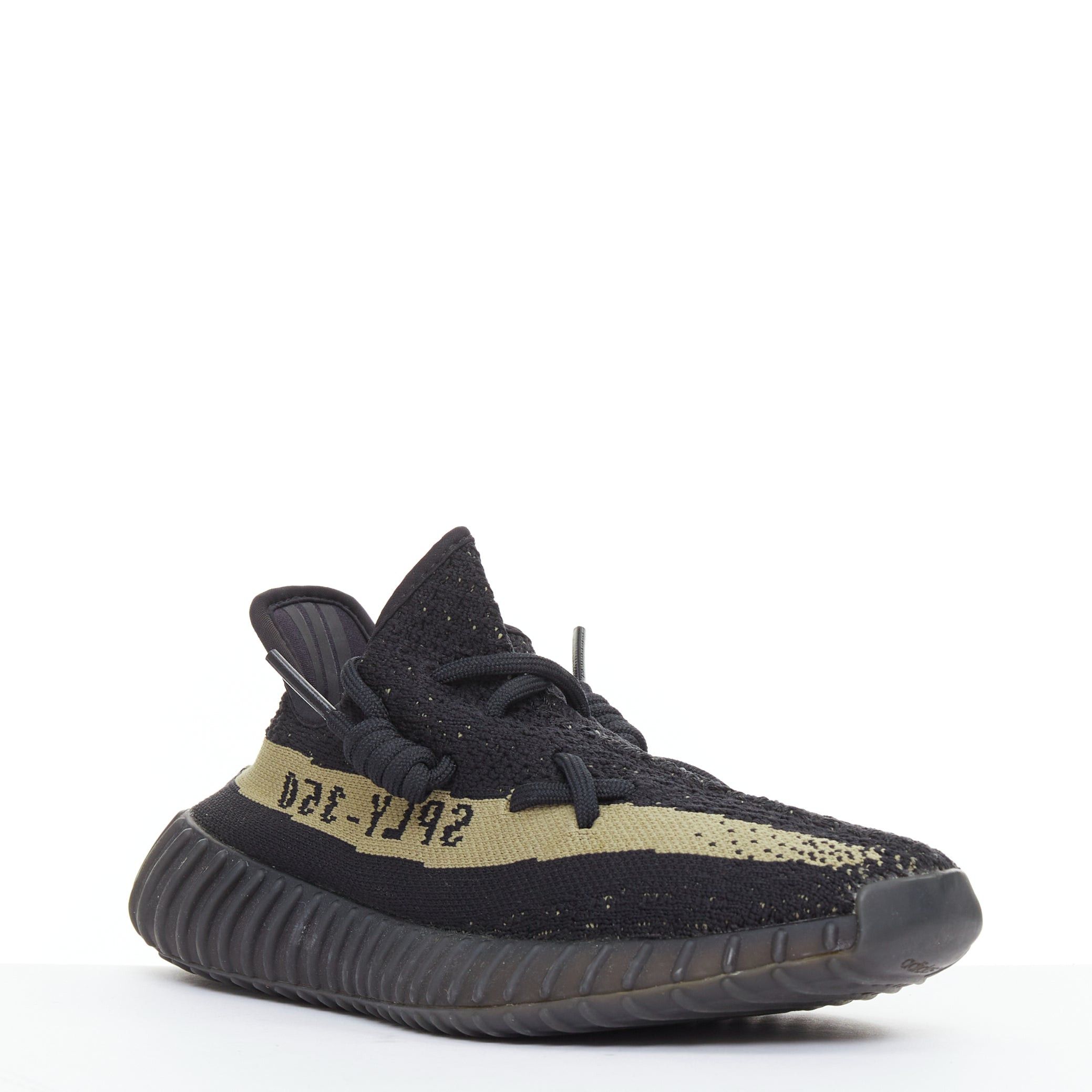 Yeezy YEEZY ADIDAS Boost 350 V2 black olive green colorblock knitted low top sneakers US4.5 Size US 4.5 / IT 34.5 - 2 Thumbnail