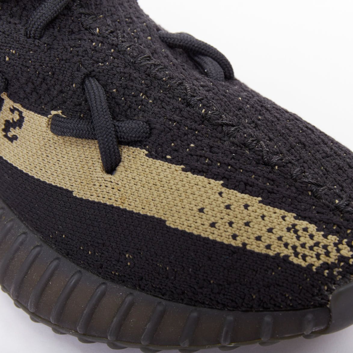 Yeezy YEEZY ADIDAS Boost 350 V2 black olive green colorblock knitted low top sneakers US4.5 Size US 4.5 / IT 34.5 - 7 Thumbnail