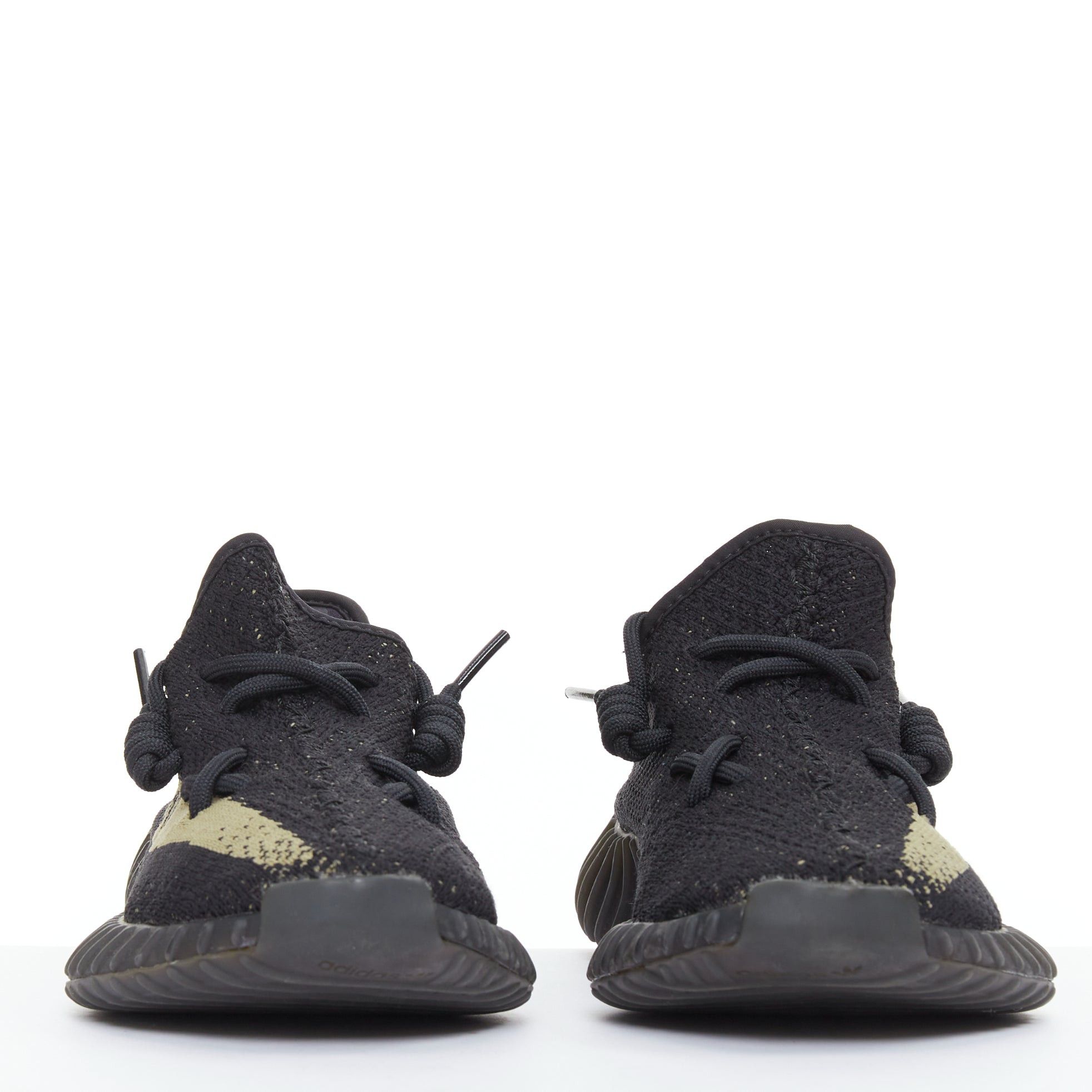 Yeezy YEEZY ADIDAS Boost 350 V2 black olive green colorblock knitted low top sneakers US4.5 Size US 4.5 / IT 34.5 - 3 Thumbnail