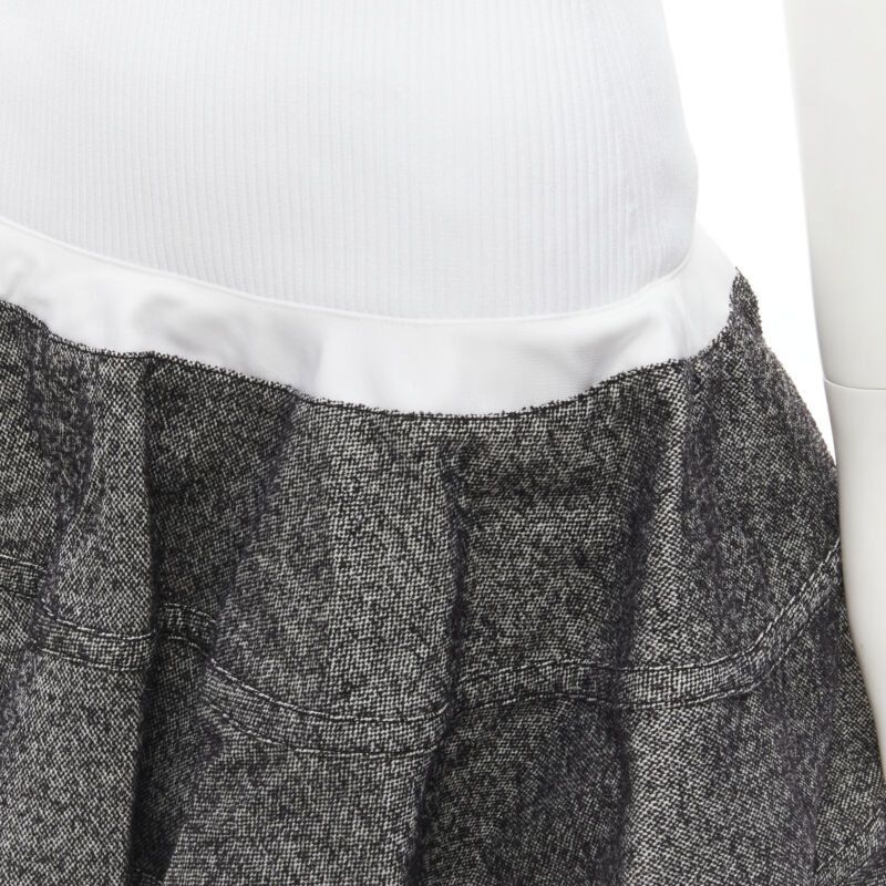 Louis Vuitton LOUIS VUITTON 2021 Runway white ribbed grey wool dropped bubble skirt FR34 XS Size 26" / US 2 / IT 38 - 7 Thumbnail