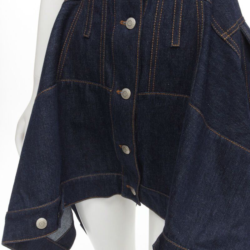 Alexander McQueen ALEXANDER MCQUEEN 2022 indigo blue denim corset rounded sleeve dress IT38 XS Size XS / US 0-2 / IT 36-38 - 9 Thumbnail