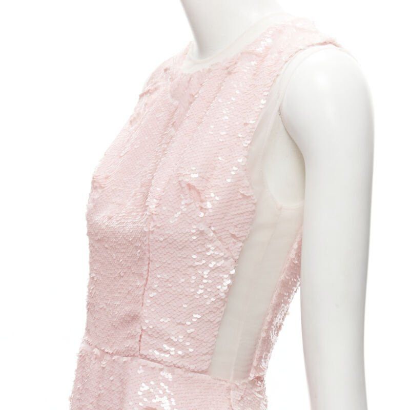 Simone Rocha SIMONE ROCHA 2019 Runway blush pink sequins dropped seam midi dress UK6 XS Size XS / US 0-2 / IT 36-38 - 2 Thumbnail