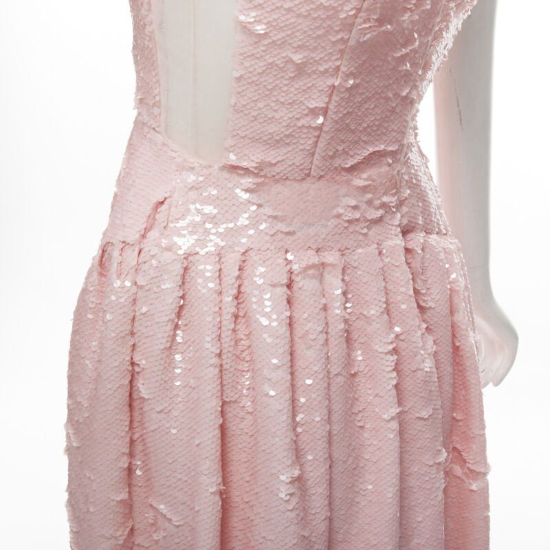 Simone Rocha SIMONE ROCHA 2019 Runway blush pink sequins dropped seam midi dress UK6 XS Size XS / US 0-2 / IT 36-38 - 7 Thumbnail