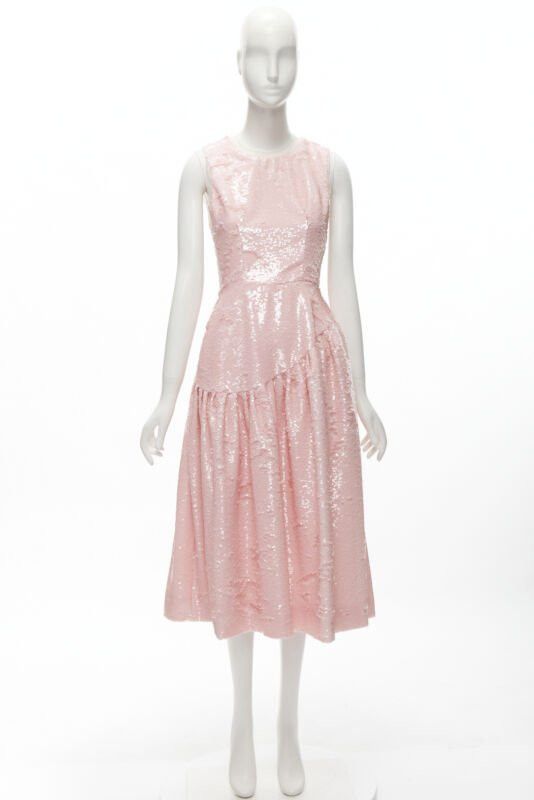 Simone Rocha SIMONE ROCHA 2019 Runway blush pink sequins dropped seam midi dress UK6 XS Size XS / US 0-2 / IT 36-38 - 10 Thumbnail
