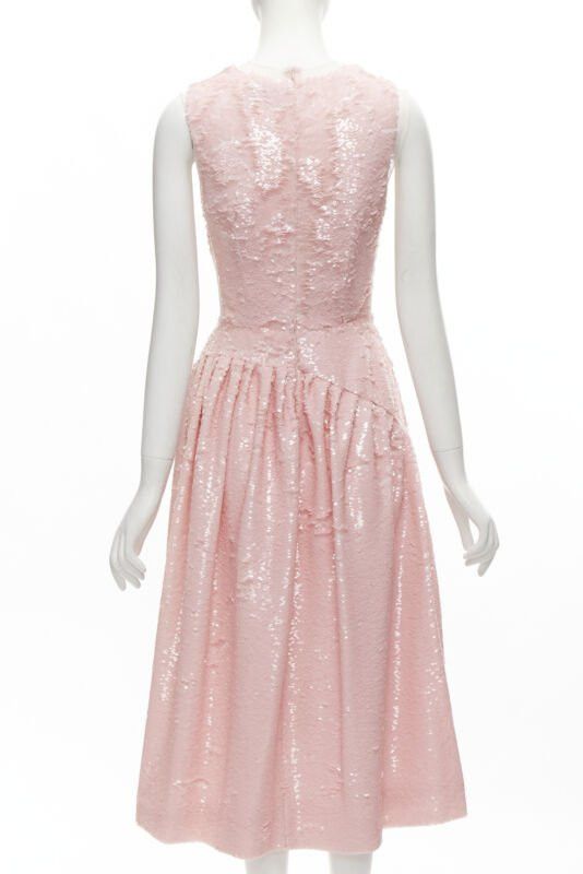 Simone Rocha SIMONE ROCHA 2019 Runway blush pink sequins dropped seam midi dress UK6 XS Size XS / US 0-2 / IT 36-38 - 5 Thumbnail