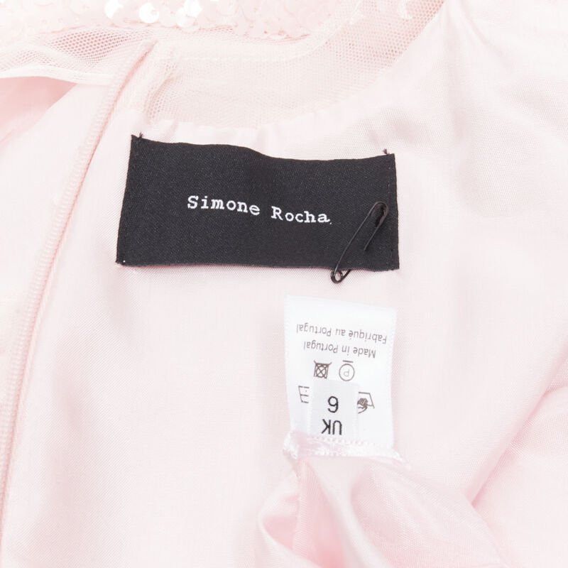 Simone Rocha SIMONE ROCHA 2019 Runway blush pink sequins dropped seam midi dress UK6 XS Size XS / US 0-2 / IT 36-38 - 9 Thumbnail