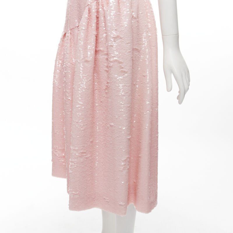 Simone Rocha SIMONE ROCHA 2019 Runway blush pink sequins dropped seam midi dress UK6 XS Size XS / US 0-2 / IT 36-38 - 8 Thumbnail