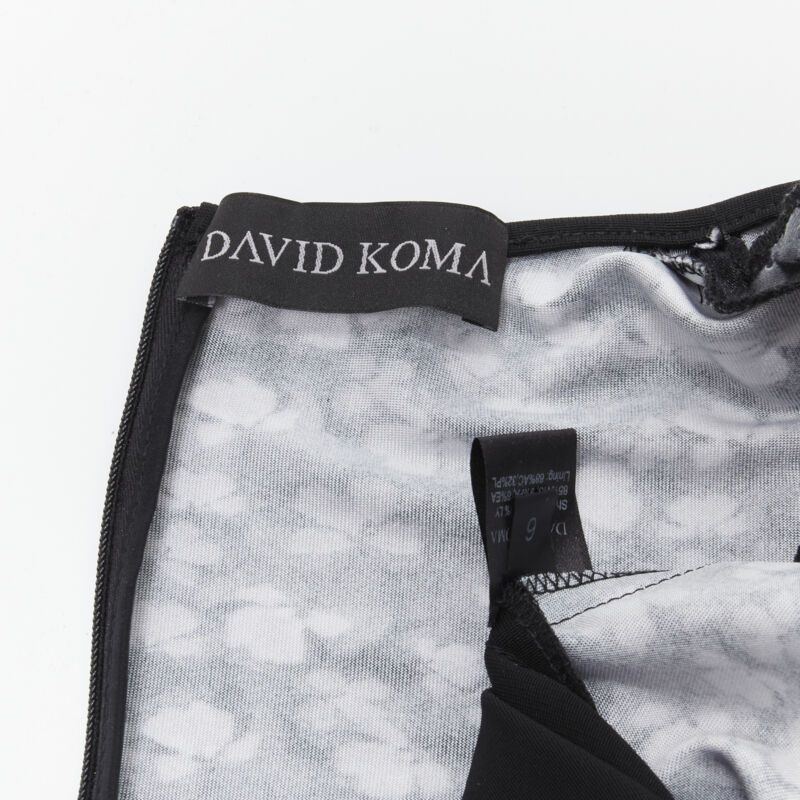 Other DAVID KOMA black butterfly floral print twist seam mini dress UK6 XS Size XS / US 0-2 / IT 36-38 - 9 Thumbnail