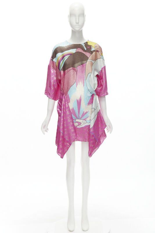 Fendi FENDI 2022 Runway Antonio Lopez metallic pink logo jacquard dress IT36 XS Size XS / US 0-2 / IT 36-38 - 12 Thumbnail