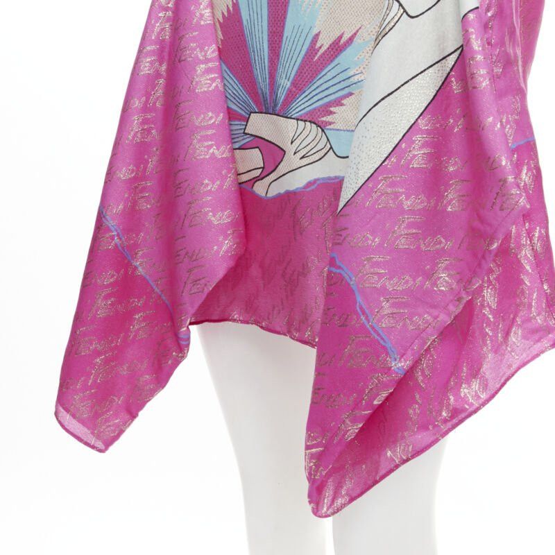 Fendi FENDI 2022 Runway Antonio Lopez metallic pink logo jacquard dress IT36 XS Size XS / US 0-2 / IT 36-38 - 9 Thumbnail