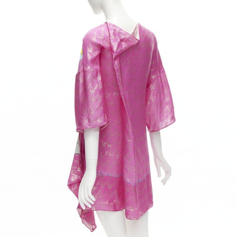 Fendi FENDI 2022 Runway Antonio Lopez metallic pink logo jacquard dress IT36 XS Size XS / US 0-2 / IT 36-38 - 6 Thumbnail