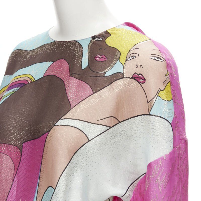 Fendi FENDI 2022 Runway Antonio Lopez metallic pink logo jacquard dress IT36 XS Size XS / US 0-2 / IT 36-38 - 2 Thumbnail