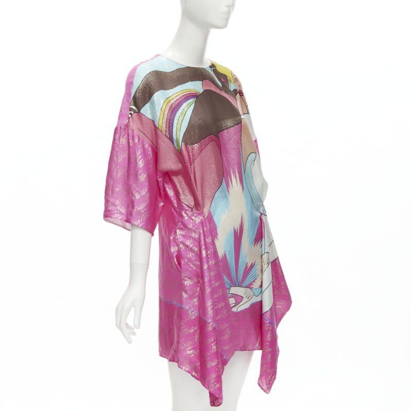 Fendi FENDI 2022 Runway Antonio Lopez metallic pink logo jacquard dress IT36 XS Size XS / US 0-2 / IT 36-38 - 3 Thumbnail