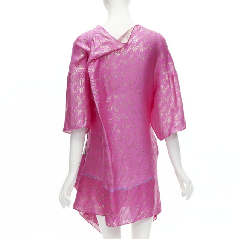 Fendi FENDI 2022 Runway Antonio Lopez metallic pink logo jacquard dress IT36 XS Size XS / US 0-2 / IT 36-38 - 5 Thumbnail
