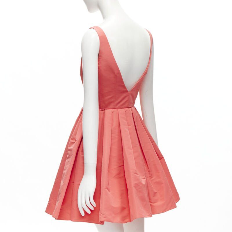 Alexander McQueen ALEXANDER MCQUEEN 2021 pink taffeta zip front fit flared dress IT38 S Size XS / US 0-2 / IT 36-38 - 6 Thumbnail